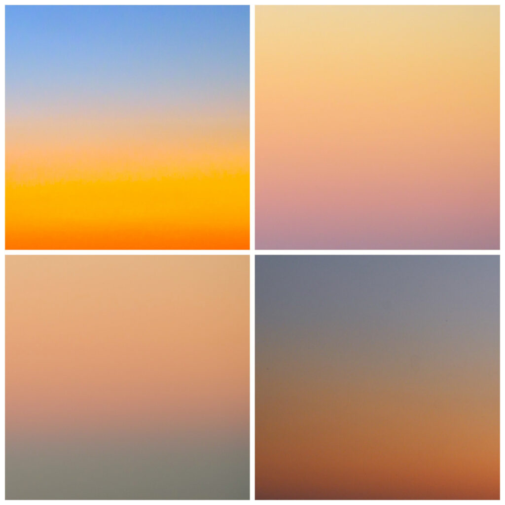 Quadriptyque : ciels d'été ensoleillé