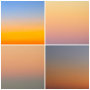 Quadriptyque : ciels d'été ensoleillé