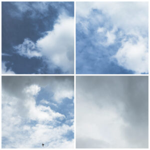 Quadriptyque : ciels d'été nuageux